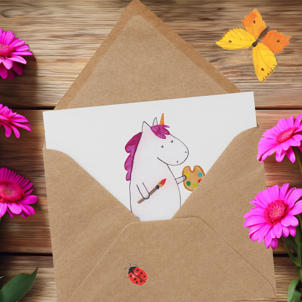Personalized Deluxe Card unicorn Artist Personalisierte Karte, Personalisierte Einladungskarte, Personalisiertere Klappkarte, Personalisierte Geburtstagskarte, Grußkarte mit Namen, Grußkarte mit persönlichen Nachrichten, Grußkarte selbst gestalten, Grußkarte als Geldgeschenk, Personalisierte Grußkarte, Grußkarte selber drucken, Personalisierte Glückwunschkarte, Personalisierte Hochzeitskarte, Grußkarten personalisiert, Einhorn, Einhörner, Einhorn Deko, Unicorn, Maler, Malen, Englisch, Stift, Zeichnen, Pinsel, Farbe, Künstler, Welt, Artist, Geschenk