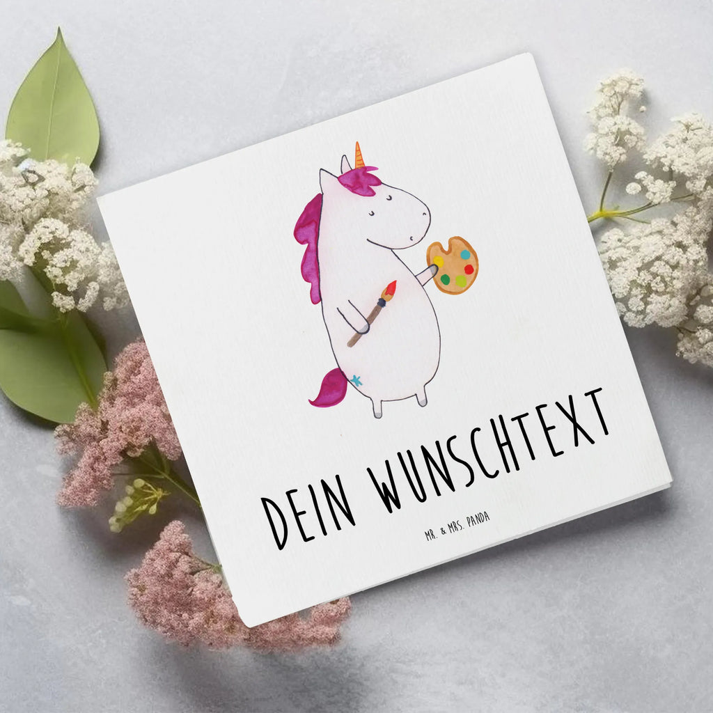 Personalized Deluxe Card unicorn Artist Personalisierte Karte, Personalisierte Einladungskarte, Personalisiertere Klappkarte, Personalisierte Geburtstagskarte, Grußkarte mit Namen, Grußkarte mit persönlichen Nachrichten, Grußkarte selbst gestalten, Grußkarte als Geldgeschenk, Personalisierte Grußkarte, Grußkarte selber drucken, Personalisierte Glückwunschkarte, Personalisierte Hochzeitskarte, Grußkarten personalisiert, Einhorn, Einhörner, Einhorn Deko, Unicorn, Maler, Malen, Englisch, Stift, Zeichnen, Pinsel, Farbe, Künstler, Welt, Artist, Geschenk