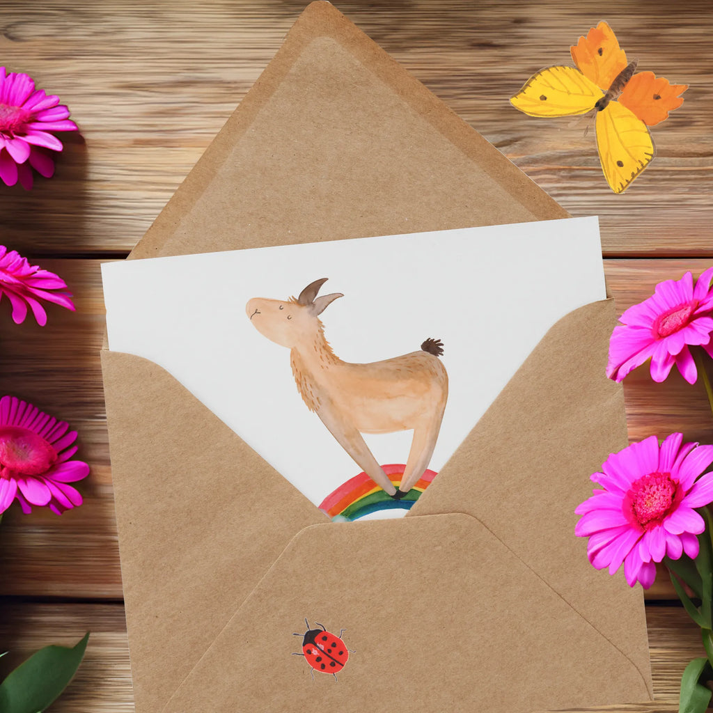 Personalisierte Deluxe Karte Lama Regenbogen Personalisierte Einladungskarte, Grußkarte selbst gestalten, Grußkarte mit Namen, Grußkarte selber drucken, Personalisiertere Klappkarte, Grußkarte mit persönlichen Nachrichten, Grußkarte als Geldgeschenk, Grußkarten personalisiert, Personalisierte Geburtstagskarte, Personalisierte Hochzeitskarte, Personalisierte Glückwunschkarte, Personalisierte Grußkarte, Personalisierte Karte, Lama, Alpaka, Lamas, Schule, Haters, Außenseiter, Abi, Regenbogen, Wolkenland, Selbstständig, Hobby, Haters gonna hate, Freiheit