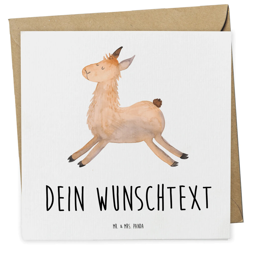 Personalisierte Deluxe Karte Lama Springen Grußkarte als Geldgeschenk, Grußkarte selbst gestalten, Personalisierte Glückwunschkarte, Grußkarte mit Namen, Personalisierte Einladungskarte, Personalisiertere Klappkarte, Personalisierte Karte, Personalisierte Geburtstagskarte, Grußkarte mit persönlichen Nachrichten, Personalisierte Grußkarte, Personalisierte Hochzeitskarte, Grußkarten personalisiert, Grußkarte selber drucken, Lama, Alpaka, Glück, Lieblingstag, guten Morgen, Prüfung, Happy day, Lamas, Neustart, Freundin, Start, fröhlich, Abitur, Liebeskummer