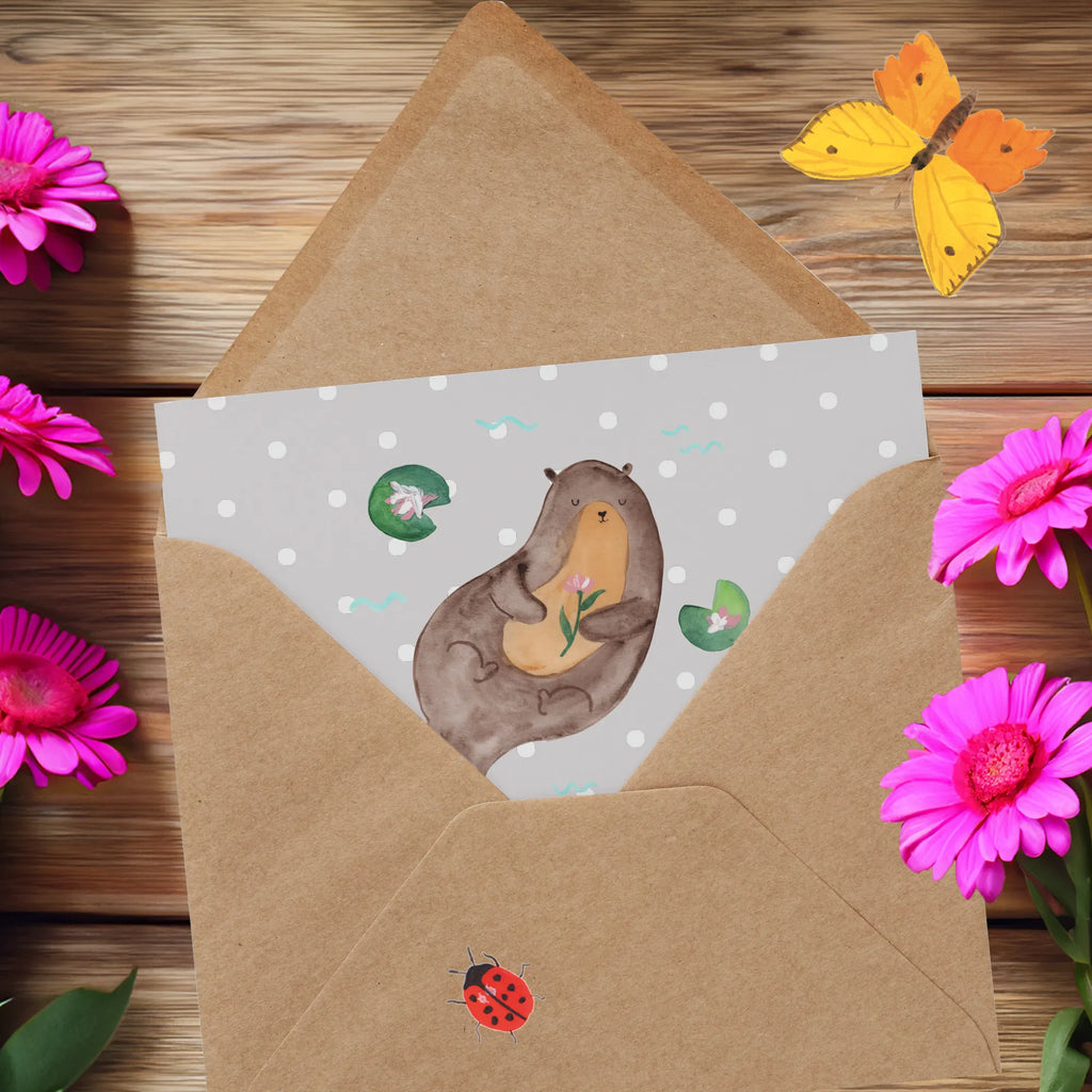 Personalized Deluxe Card otter Water Lily Personalisierte Glückwunschkarte, Grußkarte Selbst Gestalten, Grußkarte mit Namen, Personalisierte Geburtstagskarte, Grußkarte als Geldgeschenk, Grußkarte mit Persönlichen Nachrichten, Personalisierte Einladungskarte, Personalisierte Hochzeitskarte, Grußkarte Selber Drucken, Personalisierte Karte, Personalisiertere Klappkarte, Grußkarten Personalisiert, Personalisierte Grußkarte, Otter, Fischotter, Seeotter, Otter Seeotter See Otter