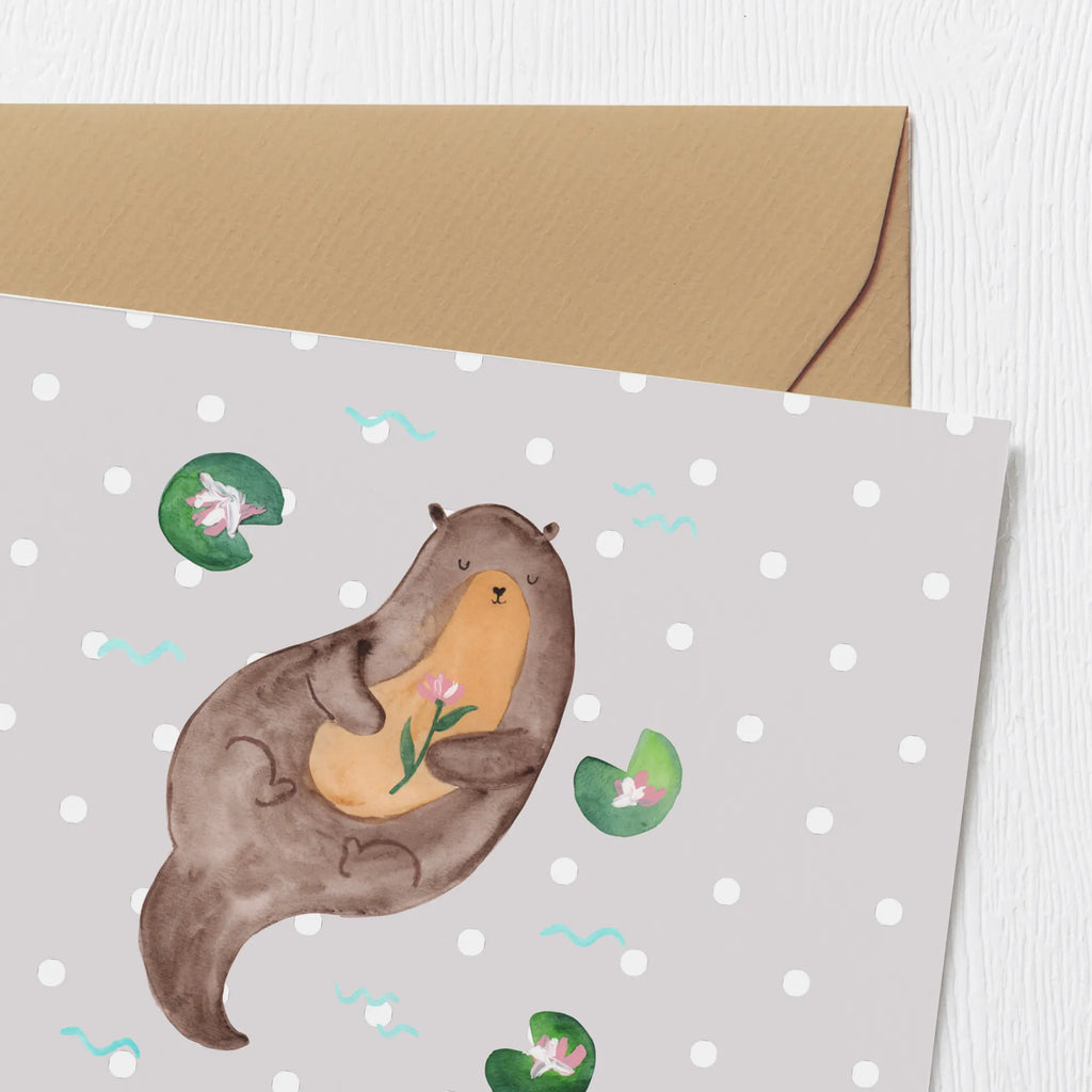 Personalized Deluxe Card otter Water Lily Personalisierte Glückwunschkarte, Grußkarte Selbst Gestalten, Grußkarte mit Namen, Personalisierte Geburtstagskarte, Grußkarte als Geldgeschenk, Grußkarte mit Persönlichen Nachrichten, Personalisierte Einladungskarte, Personalisierte Hochzeitskarte, Grußkarte Selber Drucken, Personalisierte Karte, Personalisiertere Klappkarte, Grußkarten Personalisiert, Personalisierte Grußkarte, Otter, Fischotter, Seeotter, Otter Seeotter See Otter