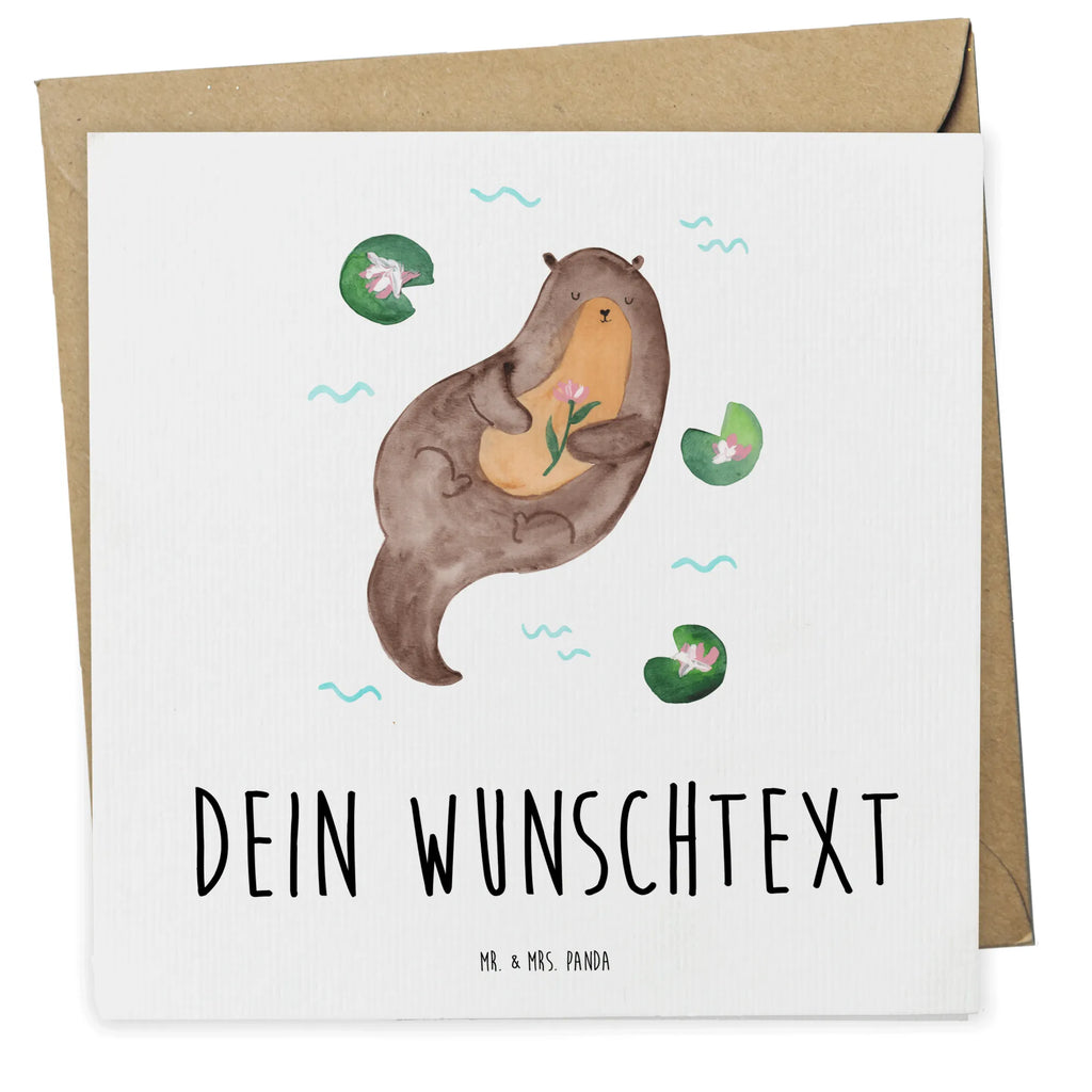 Personalized Deluxe Card otter Water Lily Personalisierte Glückwunschkarte, Grußkarte Selbst Gestalten, Grußkarte mit Namen, Personalisierte Geburtstagskarte, Grußkarte als Geldgeschenk, Grußkarte mit Persönlichen Nachrichten, Personalisierte Einladungskarte, Personalisierte Hochzeitskarte, Grußkarte Selber Drucken, Personalisierte Karte, Personalisiertere Klappkarte, Grußkarten Personalisiert, Personalisierte Grußkarte, Otter, Fischotter, Seeotter, Otter Seeotter See Otter