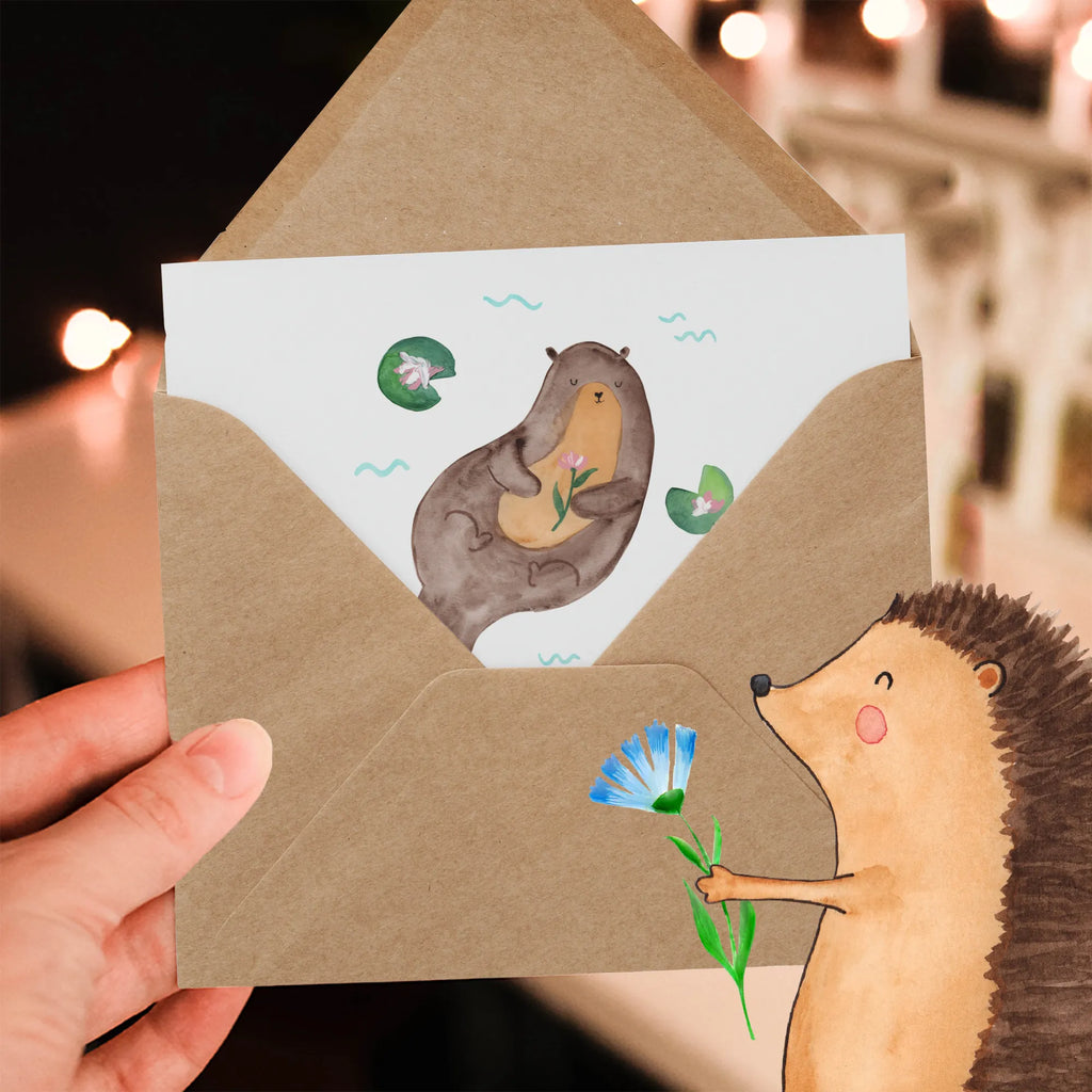 Personalized Deluxe Card otter Water Lily Personalisierte Glückwunschkarte, Grußkarte Selbst Gestalten, Grußkarte mit Namen, Personalisierte Geburtstagskarte, Grußkarte als Geldgeschenk, Grußkarte mit Persönlichen Nachrichten, Personalisierte Einladungskarte, Personalisierte Hochzeitskarte, Grußkarte Selber Drucken, Personalisierte Karte, Personalisiertere Klappkarte, Grußkarten Personalisiert, Personalisierte Grußkarte, Otter, Fischotter, Seeotter, Otter Seeotter See Otter