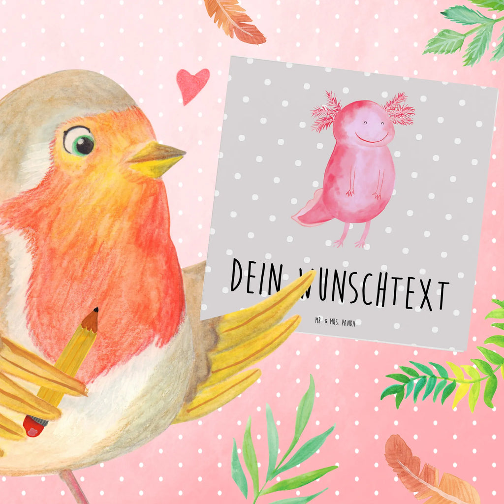 Personalized Deluxe Card axolotl Happy Personalisiertere Klappkarte, Personalisierte Geburtstagskarte, Grußkarte mit Persönlichen Nachrichten, Personalisierte Glückwunschkarte, Grußkarte Selbst Gestalten, Personalisierte Karte, Grußkarte Selber Drucken, Personalisierte Einladungskarte, Grußkarte als Geldgeschenk, Personalisierte Hochzeitskarte, Grußkarten Personalisiert, Grußkarte mit Namen, Personalisierte Grußkarte, Axolotl, Molch, Schwanzlurch, Lurch, Axolot, Motivation, Gute Laune, Lurche