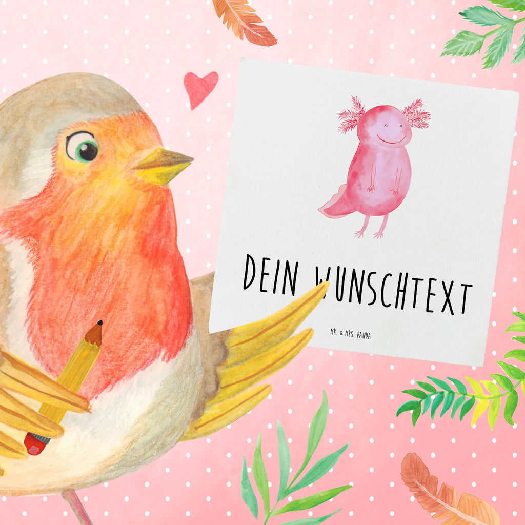 Personalized Deluxe Card axolotl Happy Personalisiertere Klappkarte, Personalisierte Geburtstagskarte, Grußkarte mit Persönlichen Nachrichten, Personalisierte Glückwunschkarte, Grußkarte Selbst Gestalten, Personalisierte Karte, Grußkarte Selber Drucken, Personalisierte Einladungskarte, Grußkarte als Geldgeschenk, Personalisierte Hochzeitskarte, Grußkarten Personalisiert, Grußkarte mit Namen, Personalisierte Grußkarte, Axolotl, Molch, Schwanzlurch, Lurch, Axolot, Motivation, Gute Laune, Lurche