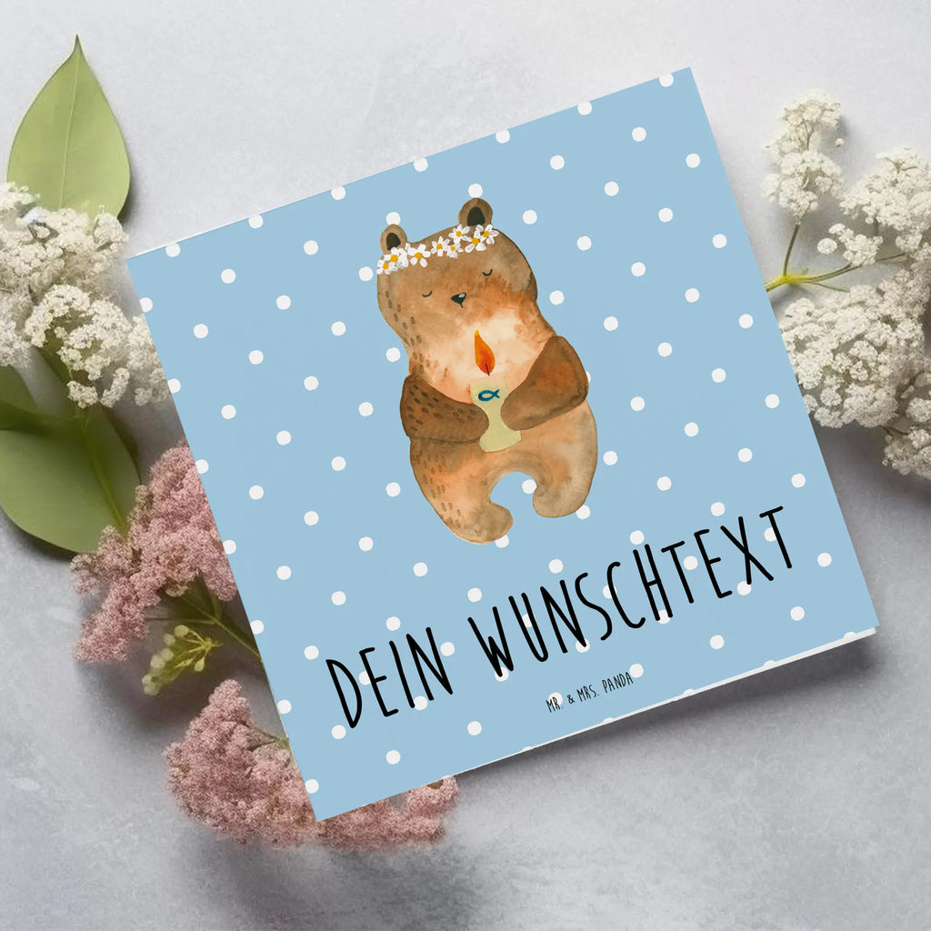 Personalized Deluxe Card bear communion Grußkarte selbst gestalten, Personalisierte Geburtstagskarte, Grußkarten personalisiert, Personalisierte Glückwunschkarte, Grußkarte selber drucken, Personalisierte Hochzeitskarte, Grußkarte als Geldgeschenk, Personalisierte Karte, Personalisierte Einladungskarte, Grußkarte mit Namen, Grußkarte mit persönlichen Nachrichten, Personalisiertere Klappkarte, Personalisierte Grußkarte, Bär, Teddy, Teddybär, Taufkerze, Gottes Segen, katholisch, Kommunion