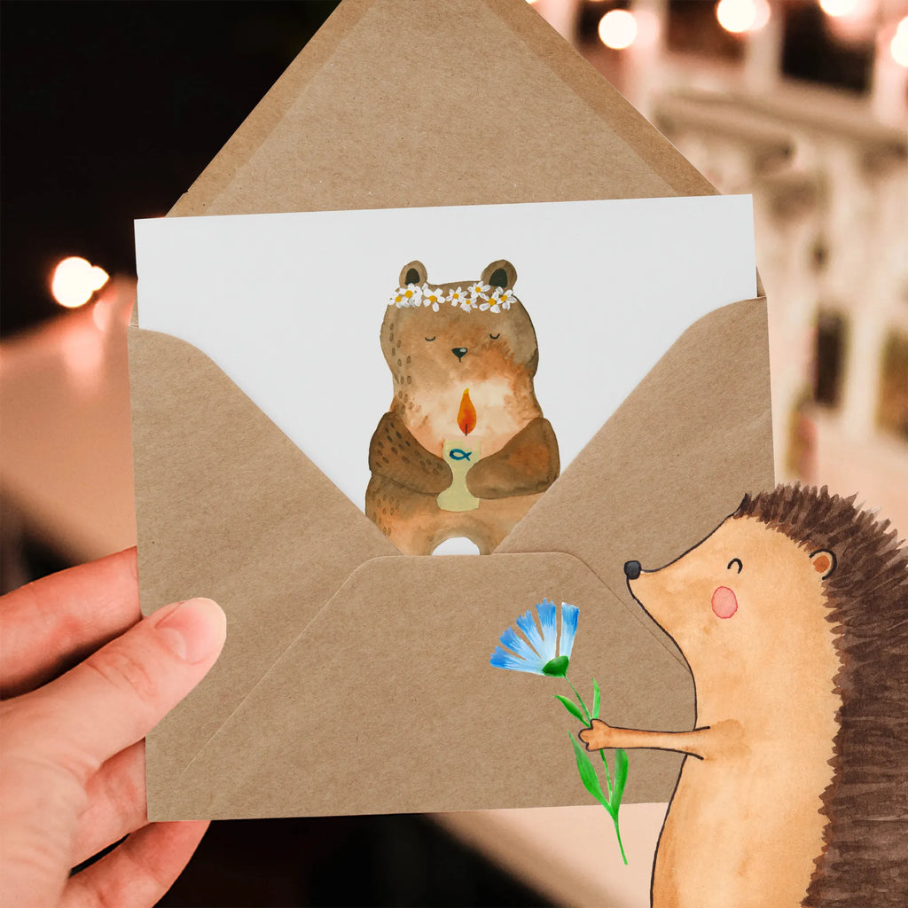 Personalized Deluxe Card bear communion Grußkarte selbst gestalten, Personalisierte Geburtstagskarte, Grußkarten personalisiert, Personalisierte Glückwunschkarte, Grußkarte selber drucken, Personalisierte Hochzeitskarte, Grußkarte als Geldgeschenk, Personalisierte Karte, Personalisierte Einladungskarte, Grußkarte mit Namen, Grußkarte mit persönlichen Nachrichten, Personalisiertere Klappkarte, Personalisierte Grußkarte, Bär, Teddy, Teddybär, Taufkerze, Gottes Segen, katholisch, Kommunion