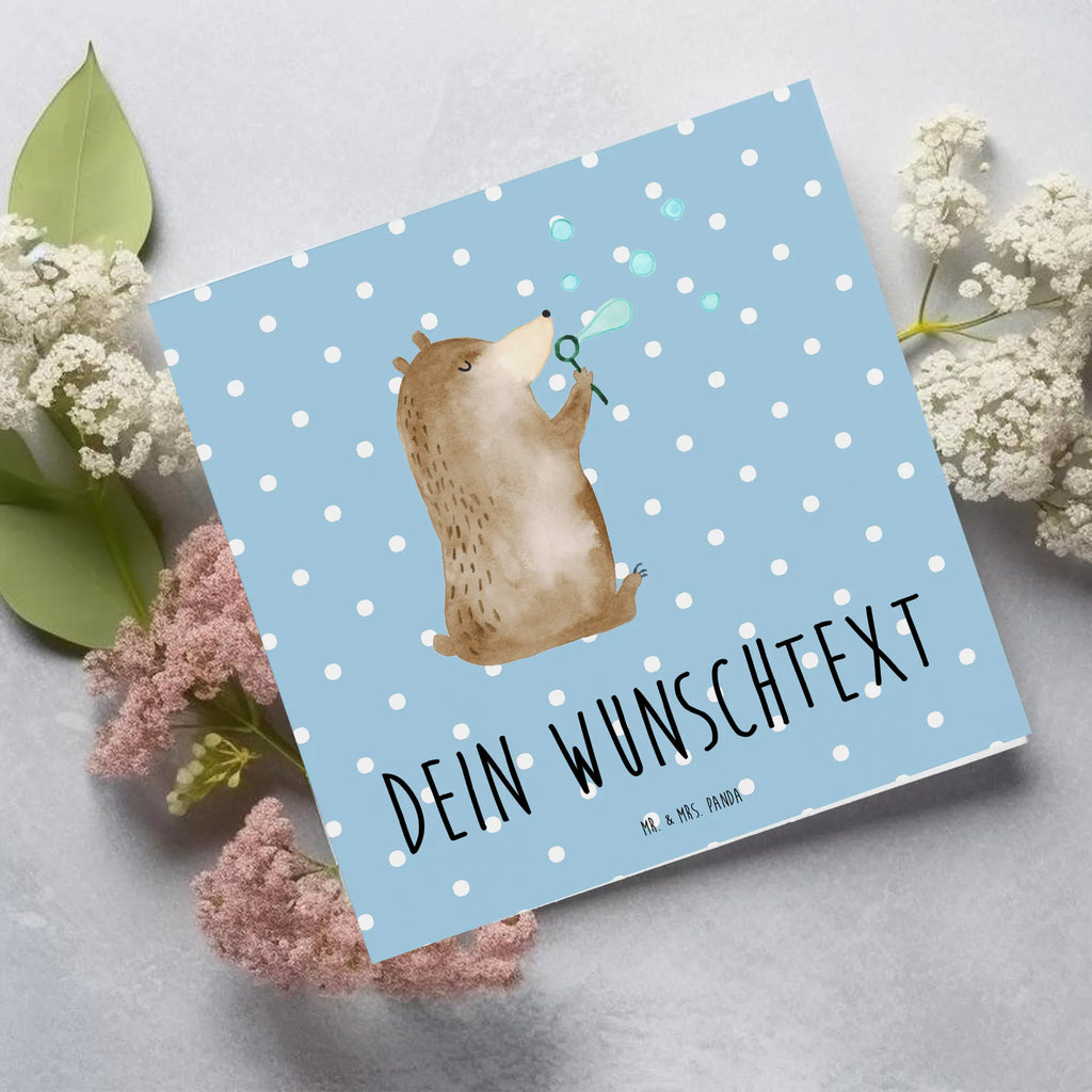 Personalized Deluxe Card bear soap bubbles Grußkarte Selbst Gestalten, Grußkarte Selber Drucken, Personalisierte Einladungskarte, Personalisiertere Klappkarte, Personalisierte Grußkarte, Grußkarten Personalisiert, Personalisierte Geburtstagskarte, Personalisierte Karte, Grußkarte mit Persönlichen Nachrichten, Grußkarte als Geldgeschenk, Personalisierte Glückwunschkarte, Personalisierte Hochzeitskarte, Grußkarte mit Namen, Teddy, Bär, Teddybär, Seifenblasen Bär Lustig Sein Glücklich Traurig Happy