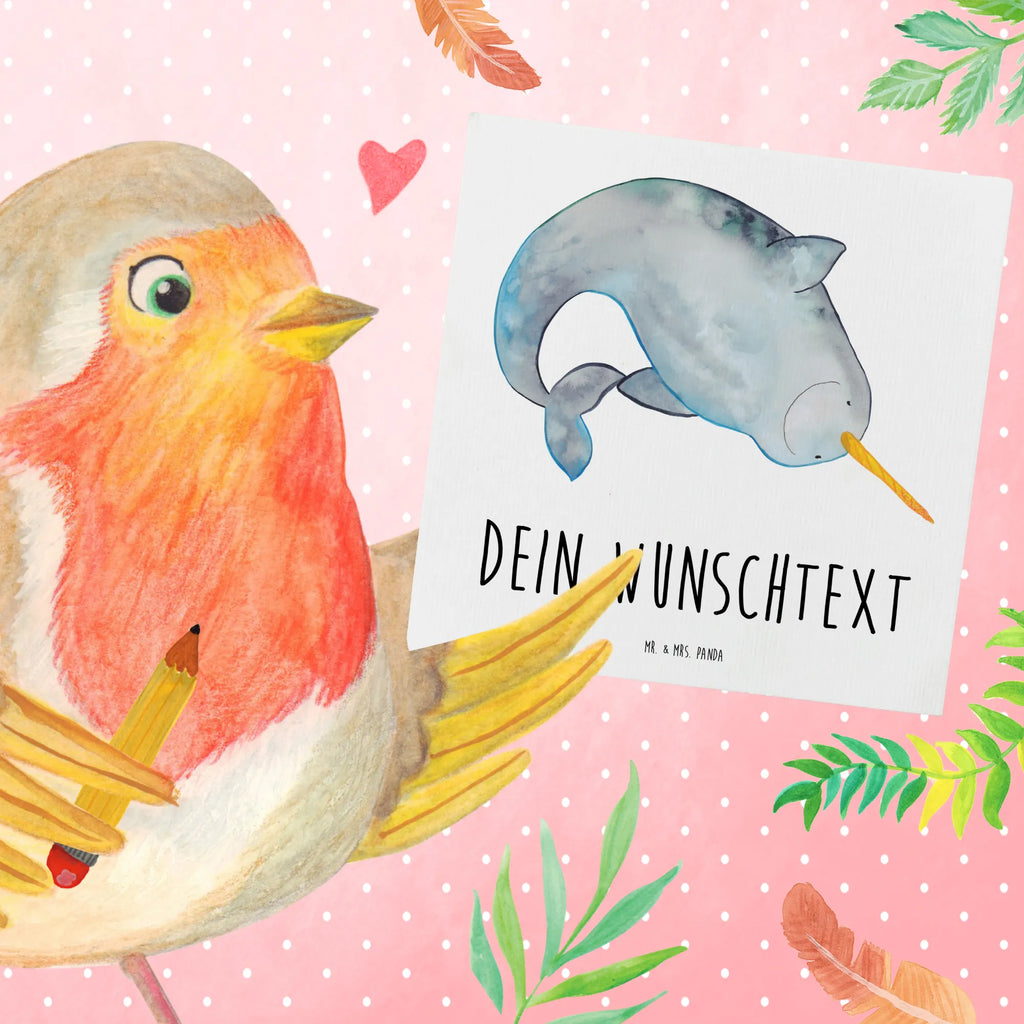 Personalized Deluxe Card Narwhal Personalisierte Grußkarte, Grußkarte mit Namen, Grußkarte selbst gestalten, Grußkarte als Geldgeschenk, Grußkarte selber drucken, Personalisierte Einladungskarte, Grußkarten personalisiert, Personalisierte Geburtstagskarte, Grußkarte mit persönlichen Nachrichten, Personalisiertere Klappkarte, Personalisierte Glückwunschkarte, Personalisierte Karte, Personalisierte Hochzeitskarte, Meerestiere, Meer, Urlaub, Hausfrau, Kinderzimmer, aufräumen, Junggesellin, Narwal, Wal, Putzen