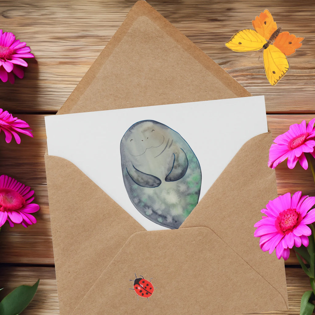 Personalisierte Deluxe Karte Seekuh Happy Grußkarte als Geldgeschenk, Personalisierte Glückwunschkarte, Personalisierte Grußkarte, Grußkarte selber drucken, Personalisierte Karte, Grußkarte mit Namen, Grußkarte mit persönlichen Nachrichten, Personalisierte Hochzeitskarte, Grußkarte selbst gestalten, Personalisierte Einladungskarte, Personalisiertere Klappkarte, Personalisierte Geburtstagskarte, Grußkarten personalisiert, Meerestiere, Meer, Urlaub, Selbstliebe, Zufrieden, Freundin, Achtsamkeit, Respekt, Neustart, Seekühe, Seekuh, Neuanfang, Liebeskummer