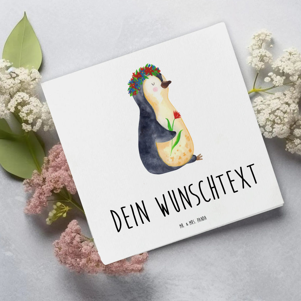 Personalisierte Deluxe Karte Pinguin Blumen Grußkarte mit Persönlichen Nachrichten, Grußkarte Selbst Gestalten, Grußkarte als Geldgeschenk, Personalisierte Karte, Grußkarte mit Namen, Personalisierte Hochzeitskarte, Personalisiertere Klappkarte, Personalisierte Einladungskarte, Personalisierte Geburtstagskarte, Grußkarten Personalisiert, Personalisierte Glückwunschkarte, Personalisierte Grußkarte, Grußkarte Selber Drucken, Pinguin, Geschenkidee, Universum, Wünsche, Leben, Lebensziele, Pinguine, Motivation, Ziele, Blumenkranz, Lebenslust, Liebeskummer