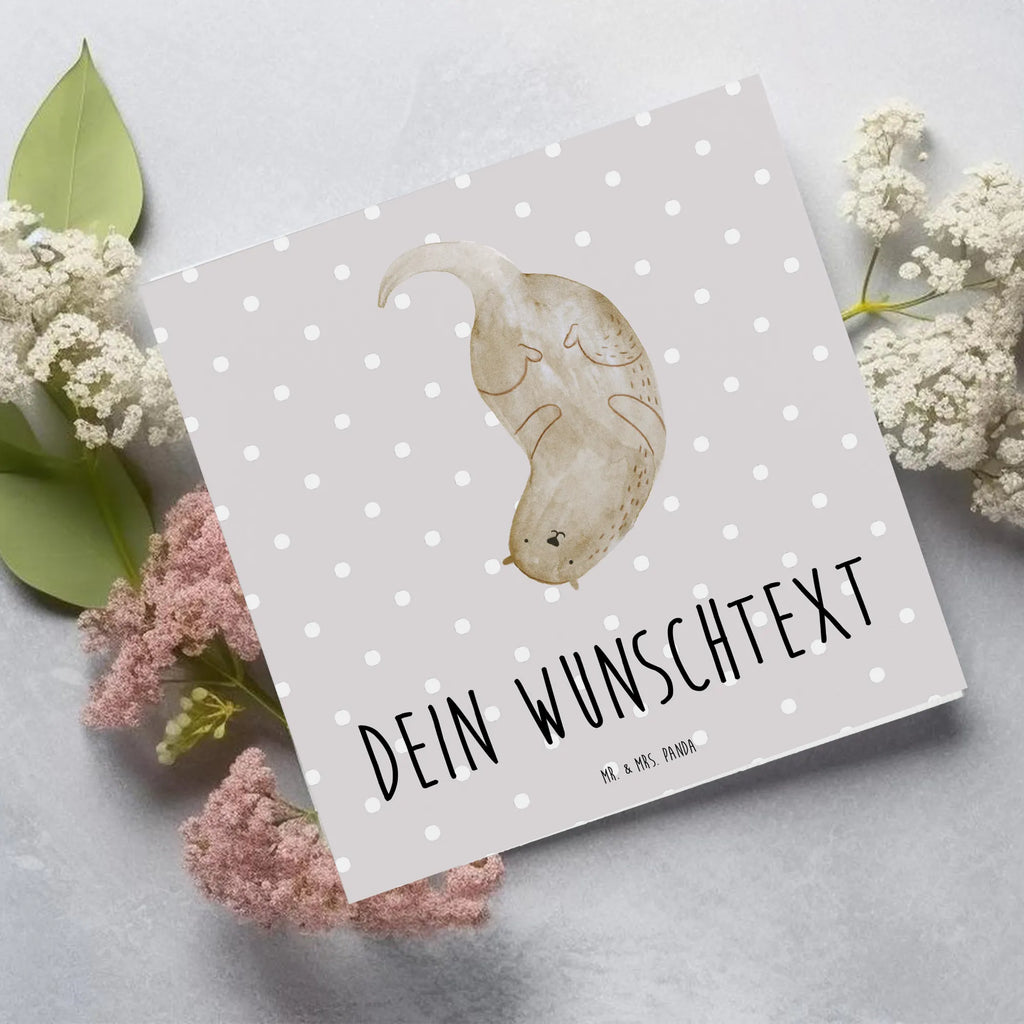 Personalized Deluxe Card otter upside down Personalisierte Grußkarte, Grußkarte selbst gestalten, Grußkarte mit persönlichen Nachrichten, Grußkarte selber drucken, Personalisierte Geburtstagskarte, Personalisierte Einladungskarte, Grußkarte als Geldgeschenk, Personalisierte Hochzeitskarte, Grußkarten personalisiert, Grußkarte mit Namen, Personalisierte Karte, Personalisiertere Klappkarte, Personalisierte Glückwunschkarte, Otter, Fischotter, Seeotter, Otter Seeotter See Otter