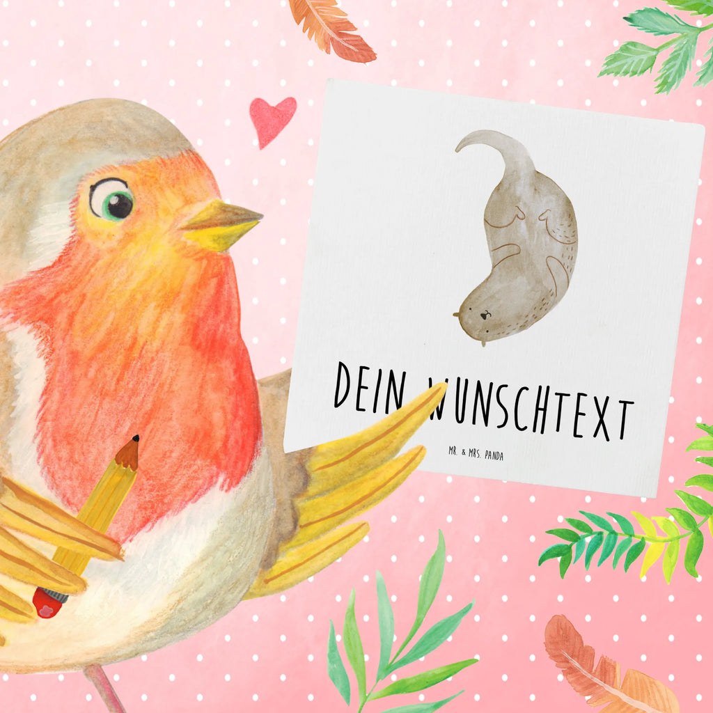 Personalized Deluxe Card otter upside down Personalisierte Grußkarte, Grußkarte selbst gestalten, Grußkarte mit persönlichen Nachrichten, Grußkarte selber drucken, Personalisierte Geburtstagskarte, Personalisierte Einladungskarte, Grußkarte als Geldgeschenk, Personalisierte Hochzeitskarte, Grußkarten personalisiert, Grußkarte mit Namen, Personalisierte Karte, Personalisiertere Klappkarte, Personalisierte Glückwunschkarte, Otter, Fischotter, Seeotter, Otter Seeotter See Otter