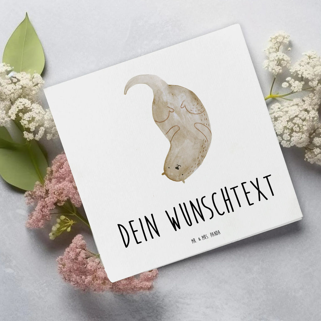 Personalized Deluxe Card otter upside down Personalisierte Grußkarte, Grußkarte selbst gestalten, Grußkarte mit persönlichen Nachrichten, Grußkarte selber drucken, Personalisierte Geburtstagskarte, Personalisierte Einladungskarte, Grußkarte als Geldgeschenk, Personalisierte Hochzeitskarte, Grußkarten personalisiert, Grußkarte mit Namen, Personalisierte Karte, Personalisiertere Klappkarte, Personalisierte Glückwunschkarte, Otter, Fischotter, Seeotter, Otter Seeotter See Otter