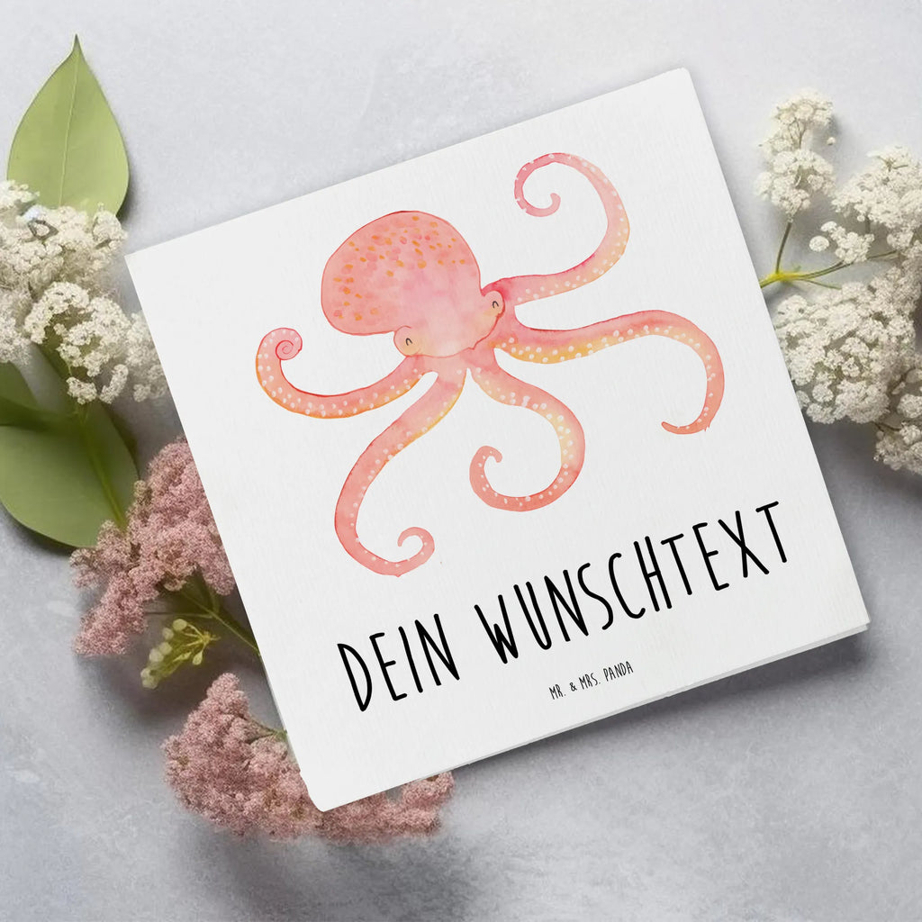Personalizowana luksusowa karta Ośmiornica Grußkarten personalisiert, Personalisiertere Klappkarte, Grußkarte mit Namen, Personalisierte Grußkarte, Personalisierte Glückwunschkarte, Grußkarte selber drucken, Grußkarte als Geldgeschenk, Personalisierte Karte, Personalisierte Einladungskarte, Personalisierte Hochzeitskarte, Grußkarte mit persönlichen Nachrichten, Personalisierte Geburtstagskarte, Grußkarte selbst gestalten, Tiermotive, Gute Laune, lustige Sprüche, Tiere, Tintenfisch, Wasser, Meer, Meerestier, Ozean, Krake, Arme
