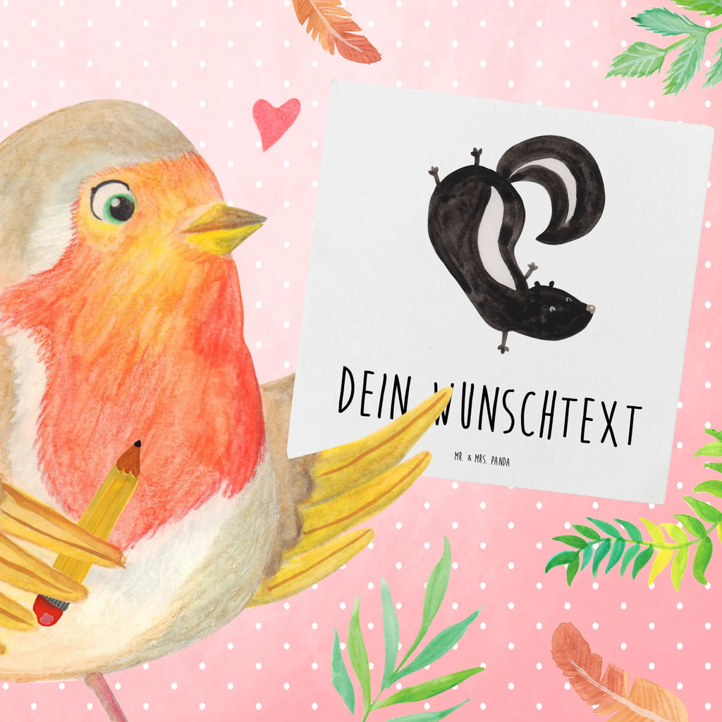 Personalisierte Deluxe Karte Stinktier Handstand Personalisierte Grußkarte, Personalisierte Einladungskarte, Grußkarte selbst gestalten, Grußkarte als Geldgeschenk, Personalisiertere Klappkarte, Personalisierte Glückwunschkarte, Grußkarten personalisiert, Grußkarte mit persönlichen Nachrichten, Personalisierte Geburtstagskarte, Personalisierte Hochzeitskarte, Grußkarte selber drucken, Grußkarte mit Namen, Personalisierte Karte, Stinktier, Skunk, Kind, verpielt, Wildtier, Spielplatz, Raubtier, Stinki, Stinker