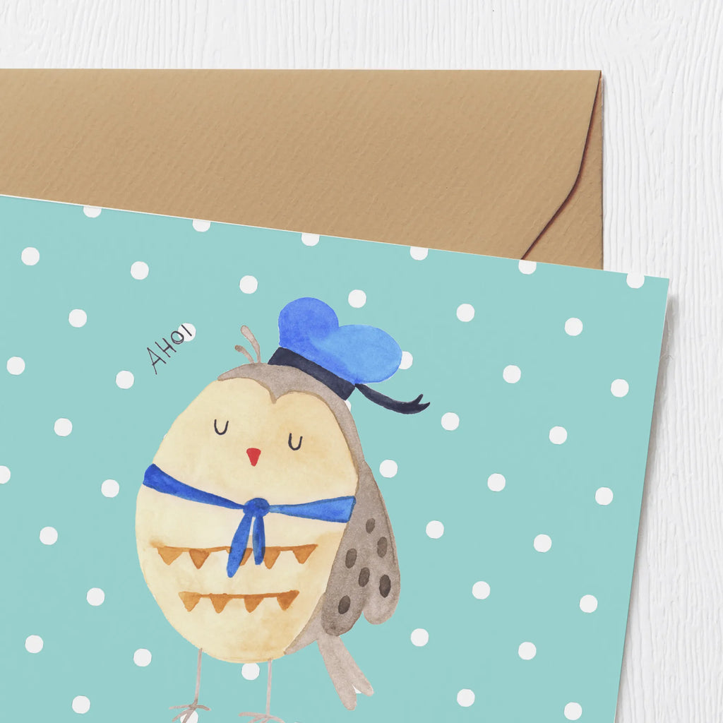 Personalized Deluxe Card Owl sailor Grußkarte mit persönlichen Nachrichten, Personalisierte Hochzeitskarte, Grußkarte als Geldgeschenk, Grußkarte selbst gestalten, Personalisierte Glückwunschkarte, Personalisierte Karte, Grußkarte mit Namen, Personalisiertere Klappkarte, Grußkarte selber drucken, Personalisierte Einladungskarte, Grußkarten personalisiert, Personalisierte Geburtstagskarte, Personalisierte Grußkarte, Eule, Owl, Ehe, Freundin, Wortspiel lustig, Hochzeitstag Geschenk, Seefahrer, Eule Deko, Heimathafen, Matrose, Eule Spruch