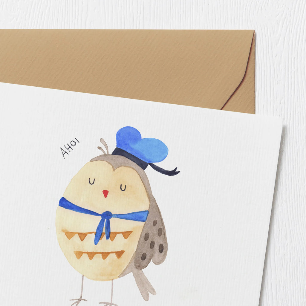 Personalized Deluxe Card Owl sailor Grußkarte mit persönlichen Nachrichten, Personalisierte Hochzeitskarte, Grußkarte als Geldgeschenk, Grußkarte selbst gestalten, Personalisierte Glückwunschkarte, Personalisierte Karte, Grußkarte mit Namen, Personalisiertere Klappkarte, Grußkarte selber drucken, Personalisierte Einladungskarte, Grußkarten personalisiert, Personalisierte Geburtstagskarte, Personalisierte Grußkarte, Eule, Owl, Ehe, Freundin, Wortspiel lustig, Hochzeitstag Geschenk, Seefahrer, Eule Deko, Heimathafen, Matrose, Eule Spruch