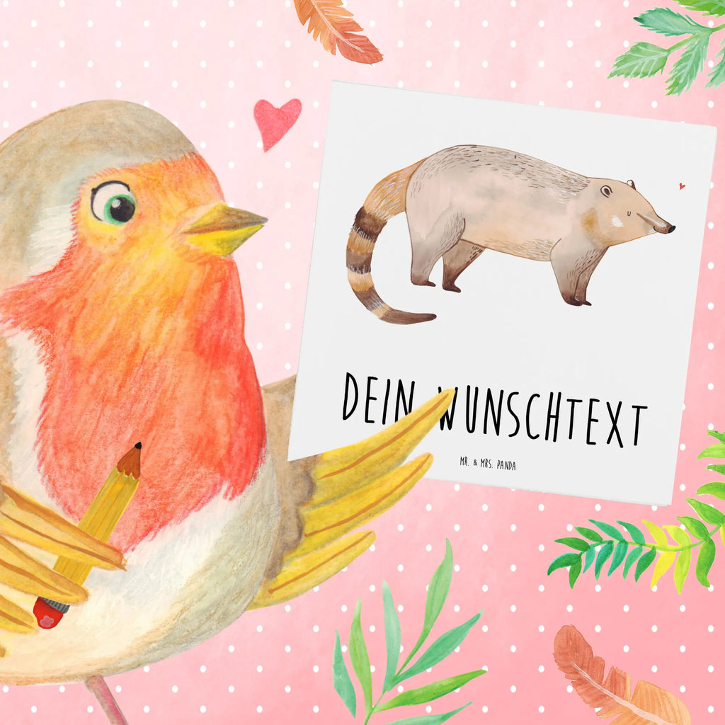 Personalisierte Deluxe Karte Nasenbär Personalisierte Geburtstagskarte, Personalisierte Karte, Grußkarte selber drucken, Grußkarten personalisiert, Grußkarte mit persönlichen Nachrichten, Personalisierte Grußkarte, Grußkarte selbst gestalten, Grußkarte als Geldgeschenk, Personalisiertere Klappkarte, Personalisierte Einladungskarte, Personalisierte Glückwunschkarte, Grußkarte mit Namen, Personalisierte Hochzeitskarte, Tiermotive, Gute Laune, lustige Sprüche, Tiere, Bär, Nasenbär, Rüsselbär, Nasenbären