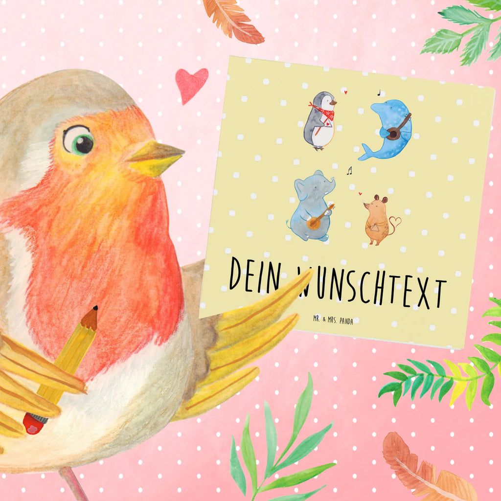 Personalized Deluxe Card Big tape Personalisierte Einladungskarte, Personalisierte Geburtstagskarte, Personalisierte Hochzeitskarte, Personalisiertere Klappkarte, Grußkarten personalisiert, Grußkarte selber drucken, Grußkarte als Geldgeschenk, Grußkarte mit Namen, Grußkarte mit persönlichen Nachrichten, Personalisierte Glückwunschkarte, Grußkarte selbst gestalten, Personalisierte Grußkarte, Personalisierte Karte, Tiermotive, Gute Laune, lustige Sprüche, Tiere, Delfin, Musikanten, Pinguin, Gitarre, Elefant, Triangel, Maus, Band, Hund, Musik