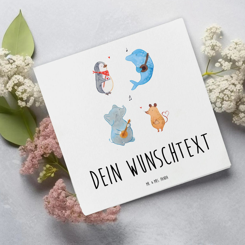 Personalized Deluxe Card Big tape Personalisierte Einladungskarte, Personalisierte Geburtstagskarte, Personalisierte Hochzeitskarte, Personalisiertere Klappkarte, Grußkarten personalisiert, Grußkarte selber drucken, Grußkarte als Geldgeschenk, Grußkarte mit Namen, Grußkarte mit persönlichen Nachrichten, Personalisierte Glückwunschkarte, Grußkarte selbst gestalten, Personalisierte Grußkarte, Personalisierte Karte, Tiermotive, Gute Laune, lustige Sprüche, Tiere, Delfin, Musikanten, Pinguin, Gitarre, Elefant, Triangel, Maus, Band, Hund, Musik