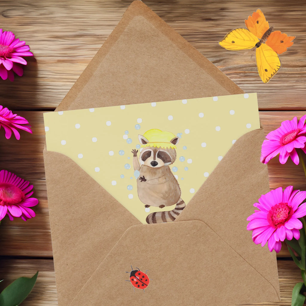 Personalisierte Deluxe Karte Waschbär Personalisierte Hochzeitskarte, Grußkarte selbst gestalten, Personalisierte Grußkarte, Personalisierte Geburtstagskarte, Grußkarte als Geldgeschenk, Personalisierte Glückwunschkarte, Grußkarte selber drucken, Grußkarten personalisiert, Grußkarte mit persönlichen Nachrichten, Personalisierte Karte, Grußkarte mit Namen, Personalisierte Einladungskarte, Personalisiertere Klappkarte, Tiermotive, Gute Laune, lustige Sprüche, Tiere, waschen, Fröhlich, Seifenblasen, Plan, Tagträumen, Waschbär