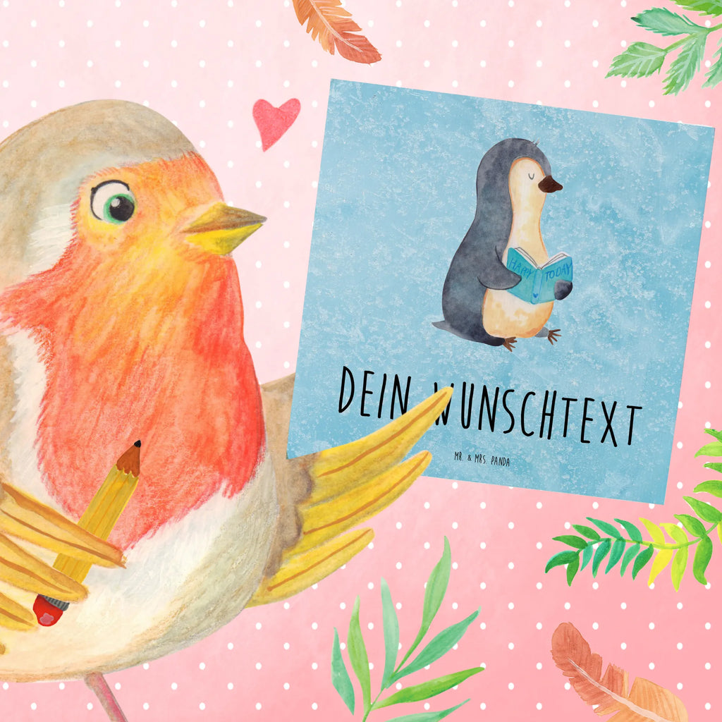 Personalisierte Deluxe Karte Pinguin Buch Grußkarte mit persönlichen Nachrichten, Personalisierte Geburtstagskarte, Personalisierte Karte, Personalisierte Grußkarte, Personalisiertere Klappkarte, Grußkarte selber drucken, Grußkarte mit Namen, Personalisierte Glückwunschkarte, Grußkarte als Geldgeschenk, Personalisierte Hochzeitskarte, Grußkarte selbst gestalten, Grußkarten personalisiert, Personalisierte Einladungskarte, Pinguin, Pinguine, Urlaub, Nichtstun, Bücherwurm, Faulenzen, Lesen, Ferien, Freizeit, Buch
