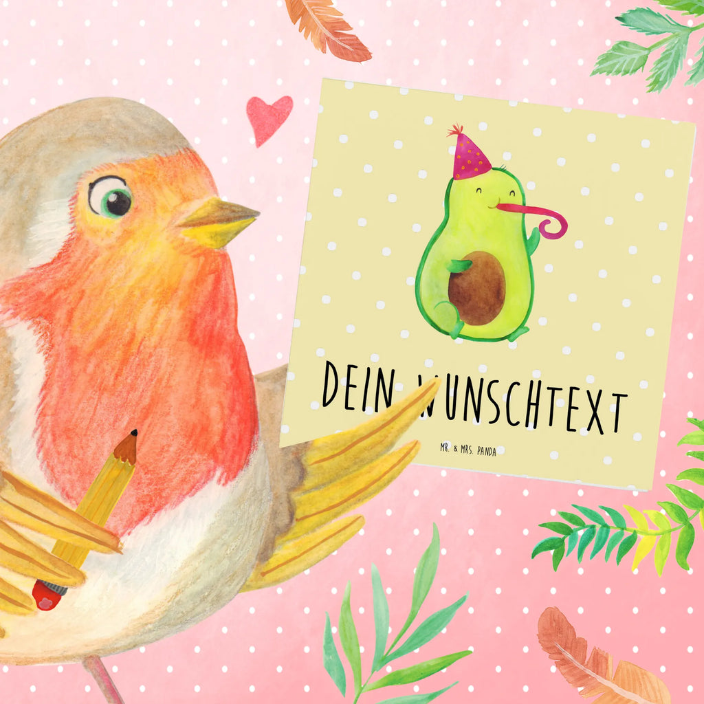 Personalized Deluxe Card avocado Celebration Grußkarte selber drucken, Grußkarte mit persönlichen Nachrichten, Personalisierte Grußkarte, Personalisierte Hochzeitskarte, Personalisierte Einladungskarte, Grußkarte mit Namen, Grußkarten personalisiert, Personalisiertere Klappkarte, Personalisierte Glückwunschkarte, Personalisierte Karte, Grußkarte selbst gestalten, Grußkarte als Geldgeschenk, Personalisierte Geburtstagskarte, Avocado, Veggie, Vegan, Gesund, Gute Laune, Fete, Party, Feierlichkeit, Geburtstag, Tröte, Feier