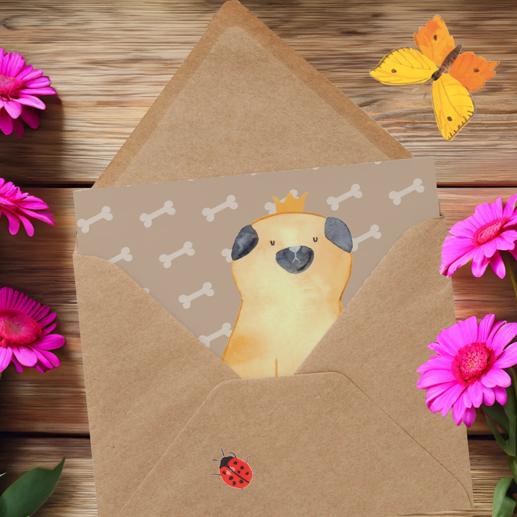 Personalized Deluxe Card pug Crown Personalisierte Glückwunschkarte, Grußkarte als Geldgeschenk, Grußkarte selbst gestalten, Personalisierte Geburtstagskarte, Personalisierte Grußkarte, Grußkarte mit persönlichen Nachrichten, Grußkarte selber drucken, Personalisierte Hochzeitskarte, Grußkarte mit Namen, Grußkarten personalisiert, Personalisierte Einladungskarte, Personalisiertere Klappkarte, Personalisierte Karte, Hund, Hundemotiv, Haustier, Hunderasse, Tierliebhaber, Hundebesitzer, Sprüche, kinderlos, Hausregel, allergisch, Hundebesitzer. Spruch, Mops, lustig