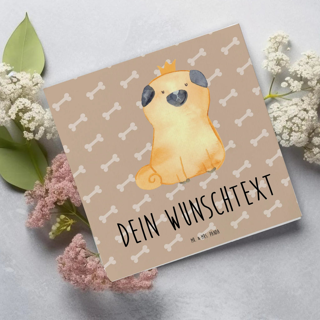 Personalized Deluxe Card pug Crown Personalisierte Glückwunschkarte, Grußkarte als Geldgeschenk, Grußkarte selbst gestalten, Personalisierte Geburtstagskarte, Personalisierte Grußkarte, Grußkarte mit persönlichen Nachrichten, Grußkarte selber drucken, Personalisierte Hochzeitskarte, Grußkarte mit Namen, Grußkarten personalisiert, Personalisierte Einladungskarte, Personalisiertere Klappkarte, Personalisierte Karte, Hund, Hundemotiv, Haustier, Hunderasse, Tierliebhaber, Hundebesitzer, Sprüche, kinderlos, Hausregel, allergisch, Hundebesitzer. Spruch, Mops, lustig