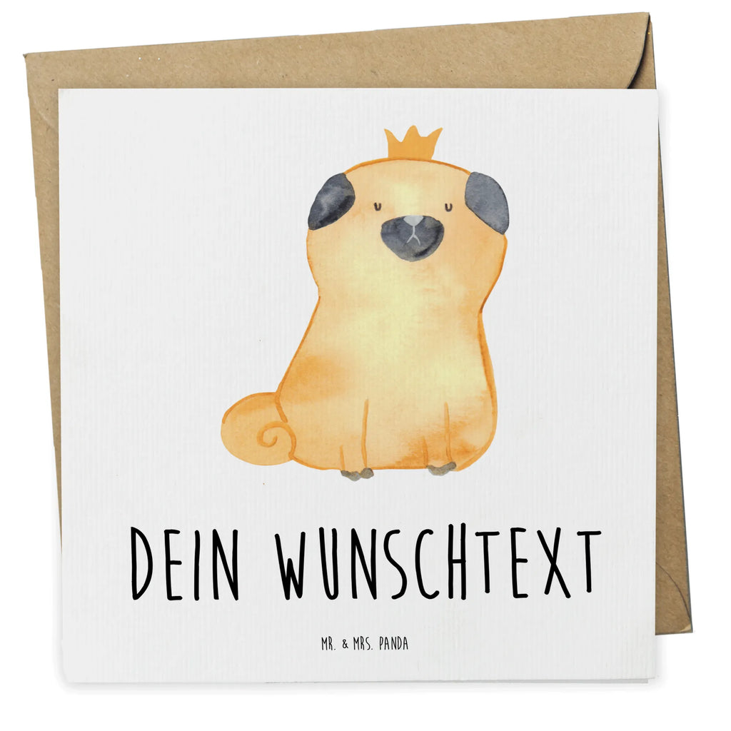 Personalized Deluxe Card pug Crown Personalisierte Glückwunschkarte, Grußkarte als Geldgeschenk, Grußkarte selbst gestalten, Personalisierte Geburtstagskarte, Personalisierte Grußkarte, Grußkarte mit persönlichen Nachrichten, Grußkarte selber drucken, Personalisierte Hochzeitskarte, Grußkarte mit Namen, Grußkarten personalisiert, Personalisierte Einladungskarte, Personalisiertere Klappkarte, Personalisierte Karte, Hund, Hundemotiv, Haustier, Hunderasse, Tierliebhaber, Hundebesitzer, Sprüche, kinderlos, Hausregel, allergisch, Hundebesitzer. Spruch, Mops, lustig
