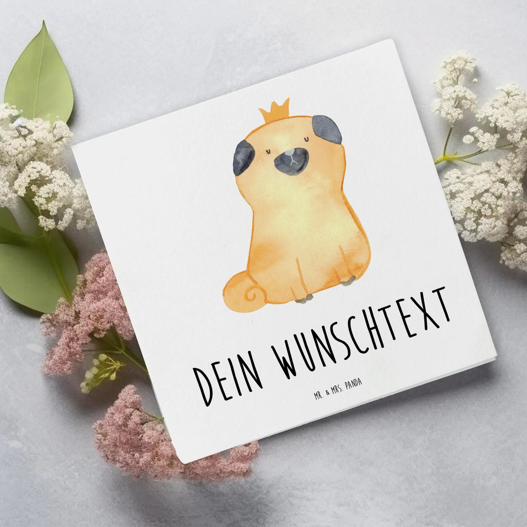 Personalized Deluxe Card pug Crown Personalisierte Glückwunschkarte, Grußkarte als Geldgeschenk, Grußkarte selbst gestalten, Personalisierte Geburtstagskarte, Personalisierte Grußkarte, Grußkarte mit persönlichen Nachrichten, Grußkarte selber drucken, Personalisierte Hochzeitskarte, Grußkarte mit Namen, Grußkarten personalisiert, Personalisierte Einladungskarte, Personalisiertere Klappkarte, Personalisierte Karte, Hund, Hundemotiv, Haustier, Hunderasse, Tierliebhaber, Hundebesitzer, Sprüche, kinderlos, Hausregel, allergisch, Hundebesitzer. Spruch, Mops, lustig