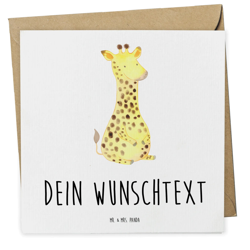 Personalisierte Deluxe Karte Giraffe Zufrieden Grußkarte mit Namen, Personalisierte Geburtstagskarte, Grußkarte selber drucken, Grußkarte selbst gestalten, Grußkarten personalisiert, Personalisiertere Klappkarte, Personalisierte Einladungskarte, Grußkarte mit persönlichen Nachrichten, Personalisierte Hochzeitskarte, Grußkarte als Geldgeschenk, Personalisierte Karte, Personalisierte Glückwunschkarte, Personalisierte Grußkarte, Afrika, Wildtiere, Glück, Zufrieden, Abenteuer, Giraffe