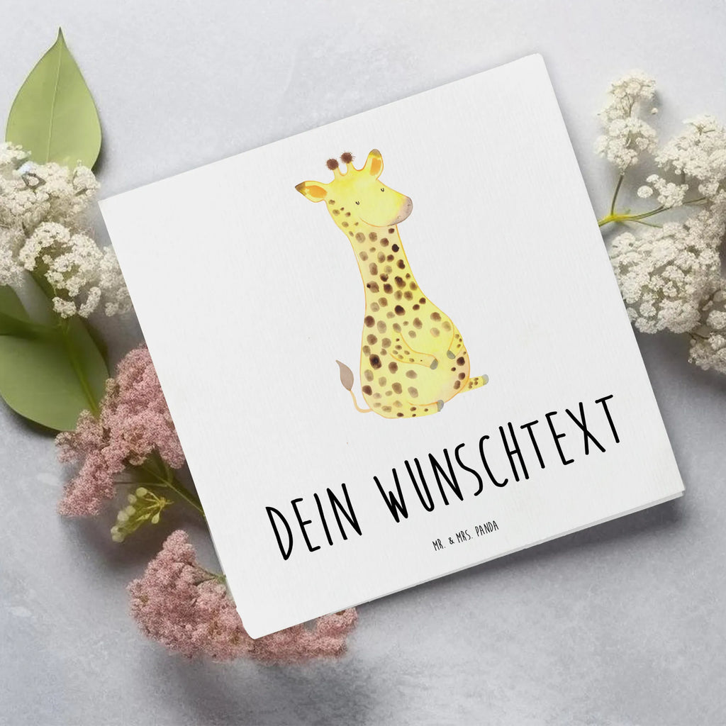 Personalisierte Deluxe Karte Giraffe Zufrieden Grußkarte mit Namen, Personalisierte Geburtstagskarte, Grußkarte selber drucken, Grußkarte selbst gestalten, Grußkarten personalisiert, Personalisiertere Klappkarte, Personalisierte Einladungskarte, Grußkarte mit persönlichen Nachrichten, Personalisierte Hochzeitskarte, Grußkarte als Geldgeschenk, Personalisierte Karte, Personalisierte Glückwunschkarte, Personalisierte Grußkarte, Afrika, Wildtiere, Glück, Zufrieden, Abenteuer, Giraffe