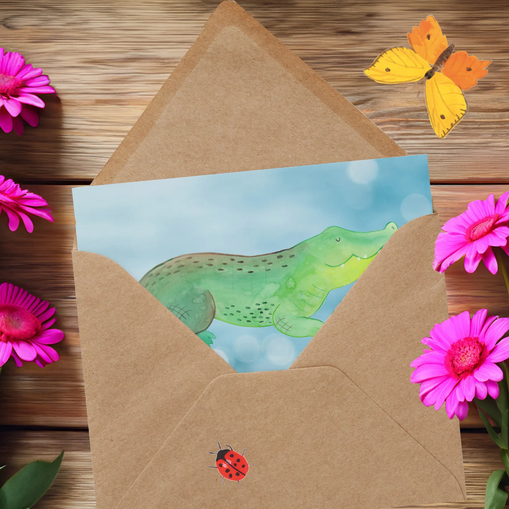 Personalisierte Deluxe Karte Krokodil Personalisierte Einladungskarte, Grußkarte als Geldgeschenk, Grußkarte selber drucken, Grußkarten personalisiert, Personalisierte Grußkarte, Grußkarte mit Namen, Personalisierte Karte, Personalisierte Hochzeitskarte, Personalisierte Glückwunschkarte, Grußkarte selbst gestalten, Grußkarte mit persönlichen Nachrichten, Personalisierte Geburtstagskarte, Personalisiertere Klappkarte, Meerestiere, Meer, Urlaub, Abenteuerlust, beste Freundin, Krokodil, verrückt sein, Lieblingsmensch, Freundin, Reiselust, spontan sein, Krokodile