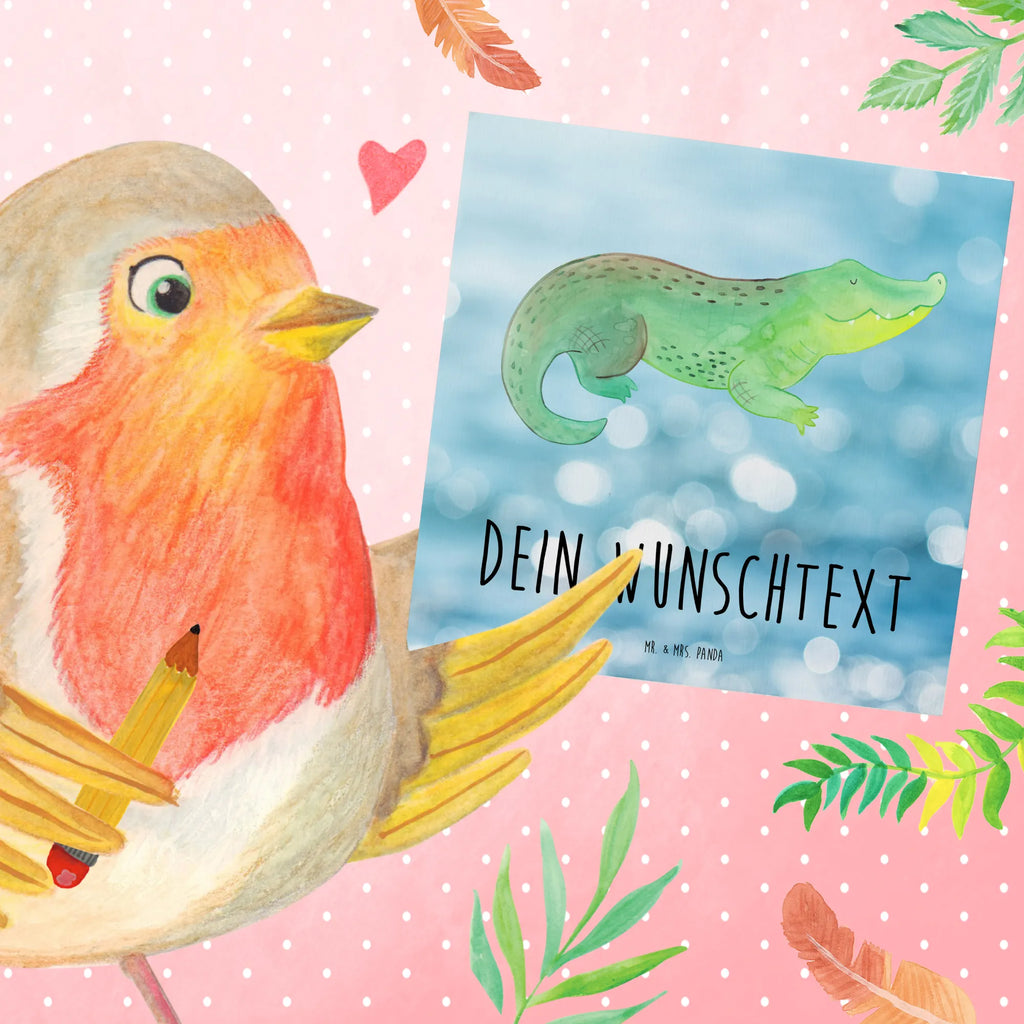 Personalisierte Deluxe Karte Krokodil Personalisierte Einladungskarte, Grußkarte als Geldgeschenk, Grußkarte selber drucken, Grußkarten personalisiert, Personalisierte Grußkarte, Grußkarte mit Namen, Personalisierte Karte, Personalisierte Hochzeitskarte, Personalisierte Glückwunschkarte, Grußkarte selbst gestalten, Grußkarte mit persönlichen Nachrichten, Personalisierte Geburtstagskarte, Personalisiertere Klappkarte, Meerestiere, Meer, Urlaub, Abenteuerlust, beste Freundin, Krokodil, verrückt sein, Lieblingsmensch, Freundin, Reiselust, spontan sein, Krokodile