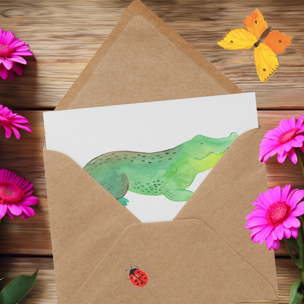 Personalisierte Deluxe Karte Krokodil Personalisierte Einladungskarte, Grußkarte als Geldgeschenk, Grußkarte selber drucken, Grußkarten personalisiert, Personalisierte Grußkarte, Grußkarte mit Namen, Personalisierte Karte, Personalisierte Hochzeitskarte, Personalisierte Glückwunschkarte, Grußkarte selbst gestalten, Grußkarte mit persönlichen Nachrichten, Personalisierte Geburtstagskarte, Personalisiertere Klappkarte, Meerestiere, Meer, Urlaub, Abenteuerlust, beste Freundin, Krokodil, verrückt sein, Lieblingsmensch, Freundin, Reiselust, spontan sein, Krokodile