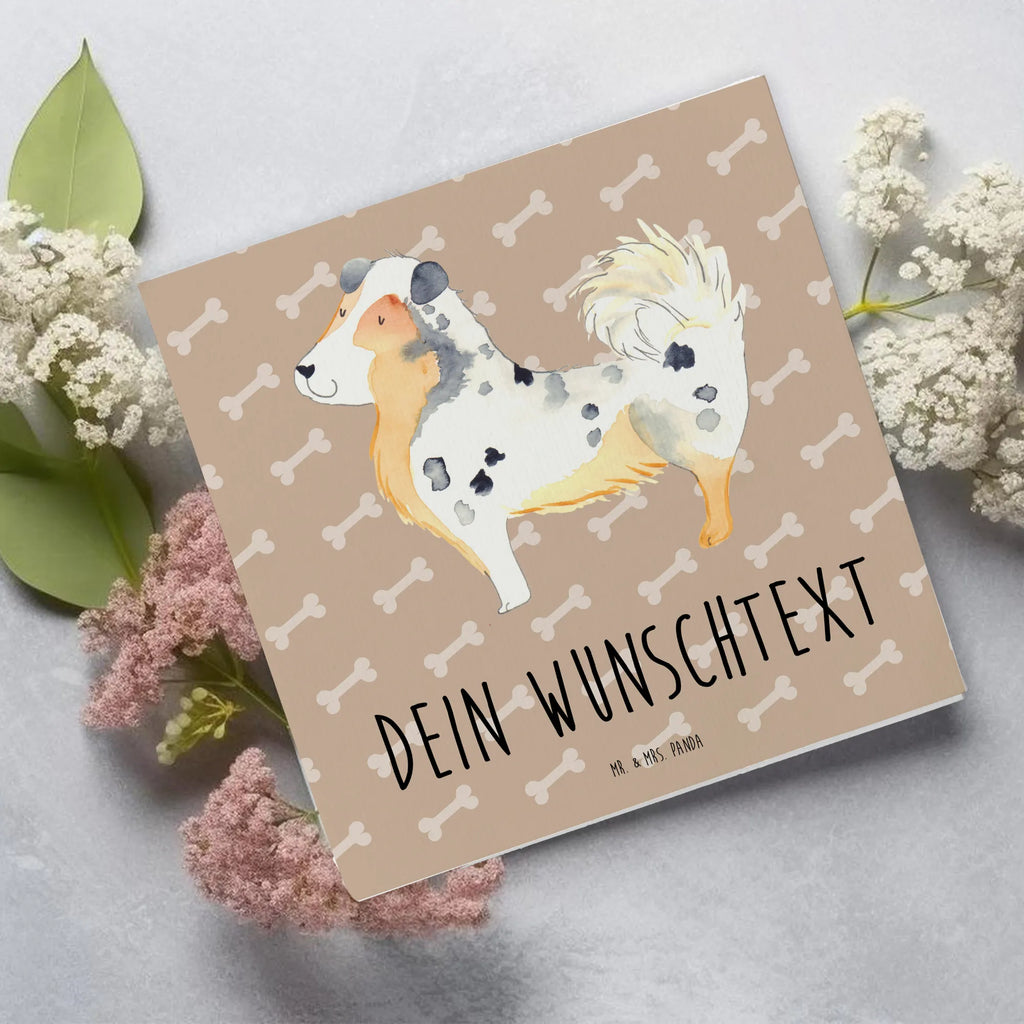 Personalisierte Deluxe Karte Hund Australien Shepherd Grußkarte selbst gestalten, Personalisiertere Klappkarte, Personalisierte Einladungskarte, Personalisierte Grußkarte, Grußkarte mit Namen, Personalisierte Hochzeitskarte, Grußkarte als Geldgeschenk, Grußkarte selber drucken, Personalisierte Geburtstagskarte, Personalisierte Karte, Personalisierte Glückwunschkarte, Grußkarten personalisiert, Grußkarte mit persönlichen Nachrichten, Hund, Hundemotiv, Haustier, Hunderasse, Tierliebhaber, Hundebesitzer, Sprüche, Australien Shepherd, Shepherd, Familienhund, Hundeliebe, Spruch