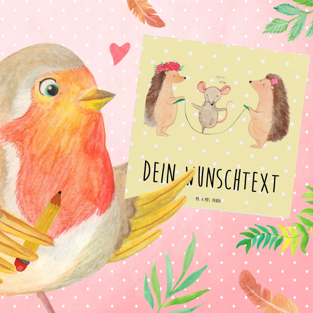 Personalisierte Deluxe Karte Igel Seilhüpfen Personalisierte Grußkarte, Grußkarte mit persönlichen Nachrichten, Grußkarten personalisiert, Personalisierte Glückwunschkarte, Personalisierte Geburtstagskarte, Personalisierte Karte, Personalisiertere Klappkarte, Personalisierte Einladungskarte, Grußkarte als Geldgeschenk, Grußkarte selber drucken, Personalisierte Hochzeitskarte, Grußkarte selbst gestalten, Grußkarte mit Namen, Tiermotive, Gute Laune, lustige Sprüche, Tiere, Kinder, Igel, Seilspringen, Maus, Kindergarten, Seilhüpfen