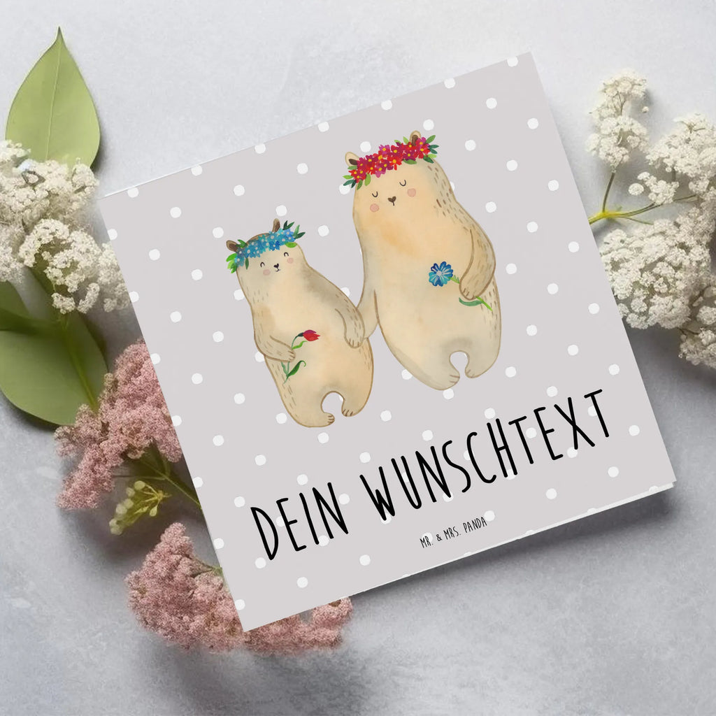 Personalisierte Deluxe Karte Bären mit Blumenkranz Grußkarte selber drucken, Personalisierte Karte, Grußkarte selbst gestalten, Personalisierte Glückwunschkarte, Personalisierte Geburtstagskarte, Personalisiertere Klappkarte, Grußkarte mit Namen, Personalisierte Einladungskarte, Grußkarte als Geldgeschenk, Personalisierte Hochzeitskarte, Grußkarten personalisiert, Personalisierte Grußkarte, Grußkarte mit persönlichen Nachrichten, Familie, Vatertag, Muttertag, Bruder, Schwester, Mama, Papa, Oma, Opa, Mutti, beste Mutter, Mami, Kinder, weltbeste Mama, Töchter, Tochter, Lieblingsmama, Vorbild, Geschenk Mama. Muttertag, Mutter, Family, Lieblingsmensch, Bär, Bären, Kind