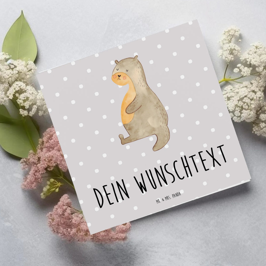 Personalized Deluxe Card otter Belly Grußkarte selber drucken, Personalisierte Glückwunschkarte, Grußkarte selbst gestalten, Personalisierte Hochzeitskarte, Grußkarte mit Namen, Personalisiertere Klappkarte, Personalisierte Einladungskarte, Grußkarten personalisiert, Grußkarte mit persönlichen Nachrichten, Personalisierte Geburtstagskarte, Grußkarte als Geldgeschenk, Personalisierte Grußkarte, Personalisierte Karte, Otter, Fischotter, Seeotter, Otter Seeotter See Otter