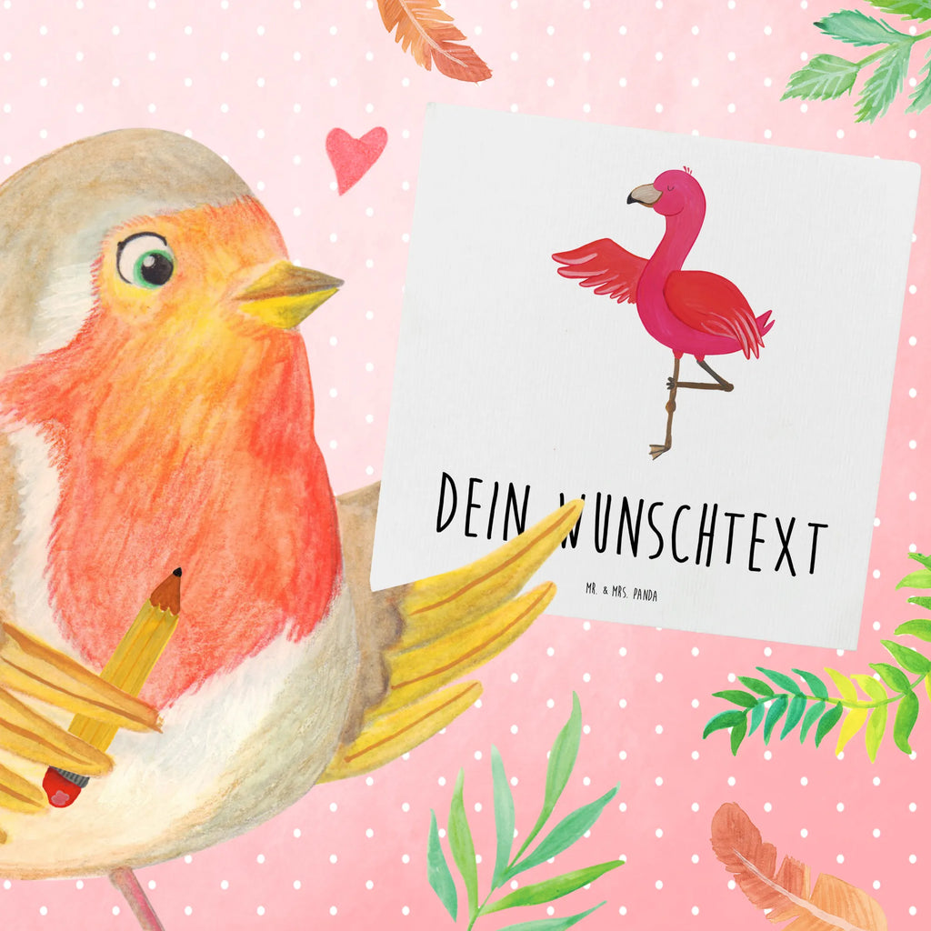 Personalized Deluxe Card flamingo yoga Grußkarte selber drucken, Grußkarten personalisiert, Personalisierte Glückwunschkarte, Personalisierte Geburtstagskarte, Grußkarte selbst gestalten, Personalisierte Karte, Grußkarte als Geldgeschenk, Personalisierte Grußkarte, Grußkarte mit persönlichen Nachrichten, Personalisierte Einladungskarte, Grußkarte mit Namen, Personalisierte Hochzeitskarte, Personalisiertere Klappkarte, Flamingo, Yoga, Yoga-Übung, Ärger, Aufregen, Entspannung, Tiefenentspannung, Achtsamkeit, Namaste, Vogel