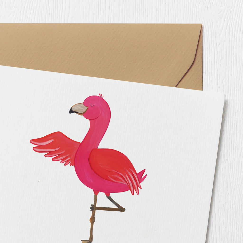 Personalized Deluxe Card flamingo yoga Grußkarte selber drucken, Grußkarten personalisiert, Personalisierte Glückwunschkarte, Personalisierte Geburtstagskarte, Grußkarte selbst gestalten, Personalisierte Karte, Grußkarte als Geldgeschenk, Personalisierte Grußkarte, Grußkarte mit persönlichen Nachrichten, Personalisierte Einladungskarte, Grußkarte mit Namen, Personalisierte Hochzeitskarte, Personalisiertere Klappkarte, Flamingo, Yoga, Yoga-Übung, Ärger, Aufregen, Entspannung, Tiefenentspannung, Achtsamkeit, Namaste, Vogel