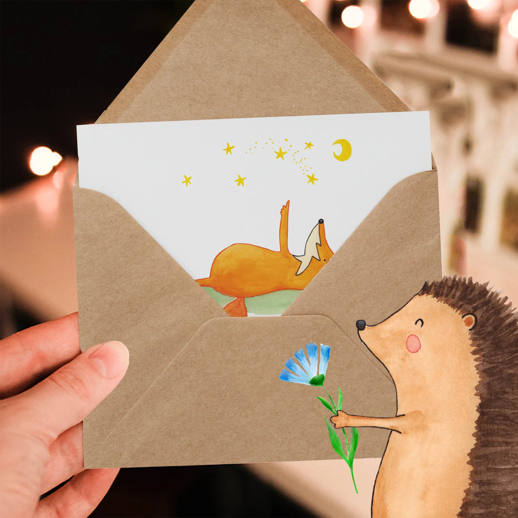 Personalisierte Deluxe Karte Fuchs Sterne Personalisiertere Klappkarte, Personalisierte Einladungskarte, Personalisierte Grußkarte, Grußkarte als Geldgeschenk, Grußkarte selber drucken, Grußkarten personalisiert, Personalisierte Glückwunschkarte, Grußkarte mit Namen, Grußkarte selbst gestalten, Grußkarte mit persönlichen Nachrichten, Personalisierte Geburtstagskarte, Personalisierte Hochzeitskarte, Personalisierte Karte, Fuchs, Füchse, Spruch schön, Spruch positiv, Romantik, tröstende Worte, Always Look on the Bright Side of Life