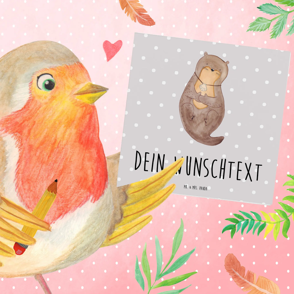 Personalized Deluxe Card otter shell Personalisierte Karte, Personalisierte Einladungskarte, Grußkarte mit Namen, Personalisiertere Klappkarte, Personalisierte Geburtstagskarte, Grußkarte selbst gestalten, Grußkarte als Geldgeschenk, Personalisierte Hochzeitskarte, Grußkarte selber drucken, Personalisierte Glückwunschkarte, Grußkarte mit persönlichen Nachrichten, Grußkarten personalisiert, Personalisierte Grußkarte, Otter, Fischotter, Seeotter, Büro, träumen, grübeln, Otterliebe, Motivation, Tagträumen