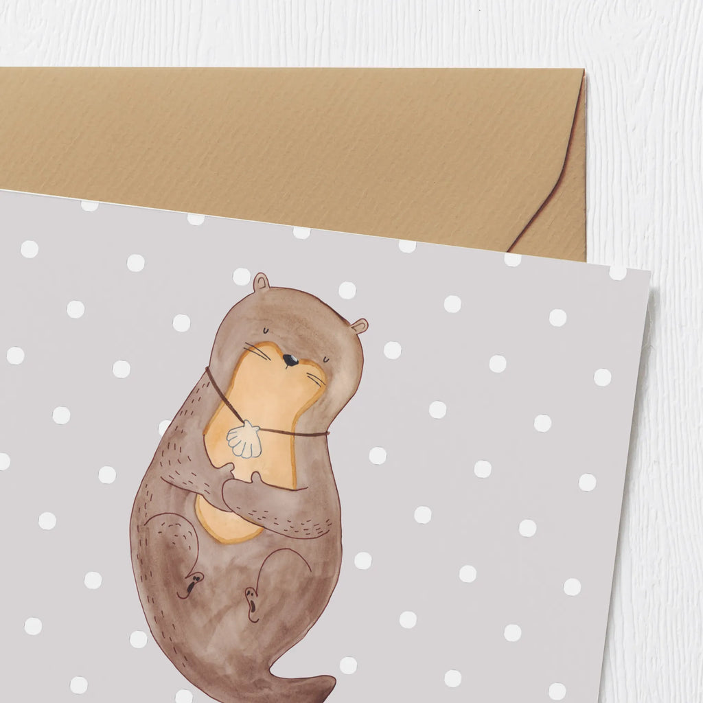 Personalized Deluxe Card otter shell Personalisierte Karte, Personalisierte Einladungskarte, Grußkarte mit Namen, Personalisiertere Klappkarte, Personalisierte Geburtstagskarte, Grußkarte selbst gestalten, Grußkarte als Geldgeschenk, Personalisierte Hochzeitskarte, Grußkarte selber drucken, Personalisierte Glückwunschkarte, Grußkarte mit persönlichen Nachrichten, Grußkarten personalisiert, Personalisierte Grußkarte, Otter, Fischotter, Seeotter, Büro, träumen, grübeln, Otterliebe, Motivation, Tagträumen