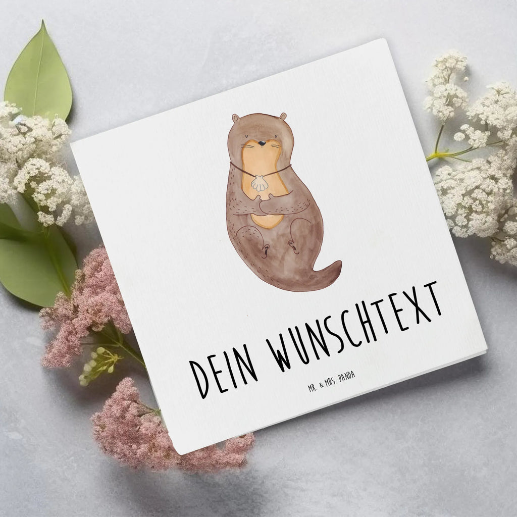 Personalized Deluxe Card otter shell Personalisierte Karte, Personalisierte Einladungskarte, Grußkarte mit Namen, Personalisiertere Klappkarte, Personalisierte Geburtstagskarte, Grußkarte selbst gestalten, Grußkarte als Geldgeschenk, Personalisierte Hochzeitskarte, Grußkarte selber drucken, Personalisierte Glückwunschkarte, Grußkarte mit persönlichen Nachrichten, Grußkarten personalisiert, Personalisierte Grußkarte, Otter, Fischotter, Seeotter, Büro, träumen, grübeln, Otterliebe, Motivation, Tagträumen