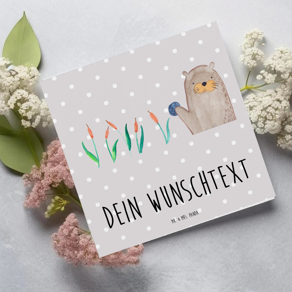 Personalized Deluxe Card otter Stone Grußkarte als Geldgeschenk, Personalisierte Einladungskarte, Grußkarte selbst gestalten, Personalisierte Glückwunschkarte, Grußkarte mit Namen, Personalisierte Hochzeitskarte, Grußkarte mit persönlichen Nachrichten, Personalisierte Grußkarte, Personalisierte Geburtstagskarte, Grußkarten personalisiert, Grußkarte selber drucken, Personalisierte Karte, Personalisiertere Klappkarte, Otter, Fischotter, Seeotter, Otter Seeotter See Otter