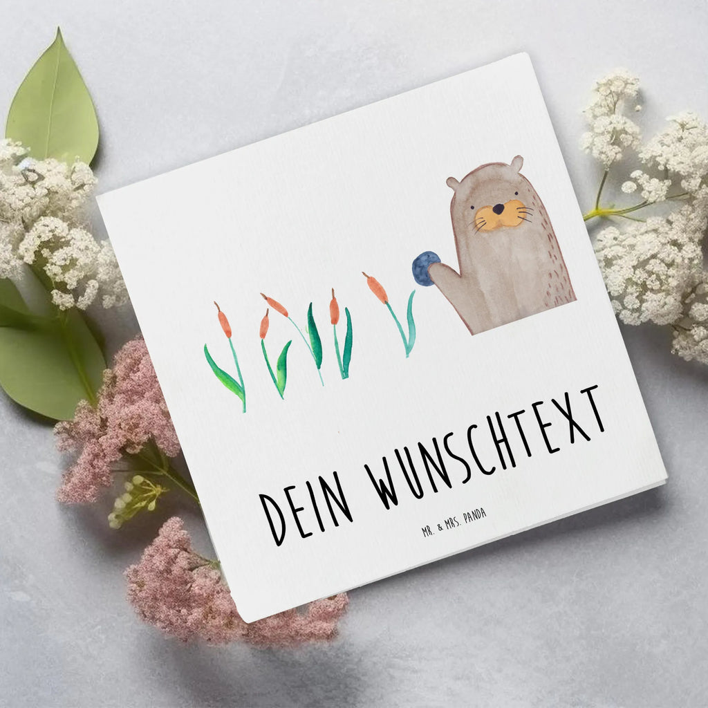 Personalized Deluxe Card otter Stone Grußkarte als Geldgeschenk, Personalisierte Einladungskarte, Grußkarte selbst gestalten, Personalisierte Glückwunschkarte, Grußkarte mit Namen, Personalisierte Hochzeitskarte, Grußkarte mit persönlichen Nachrichten, Personalisierte Grußkarte, Personalisierte Geburtstagskarte, Grußkarten personalisiert, Grußkarte selber drucken, Personalisierte Karte, Personalisiertere Klappkarte, Otter, Fischotter, Seeotter, Otter Seeotter See Otter